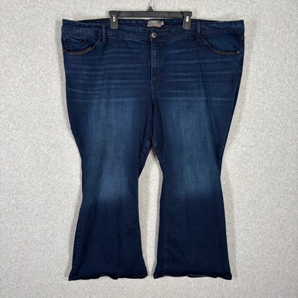 Torrid Luxe Slim Boot Jeans Size 30 Short High Rise Stretch Dark Wash 52x28